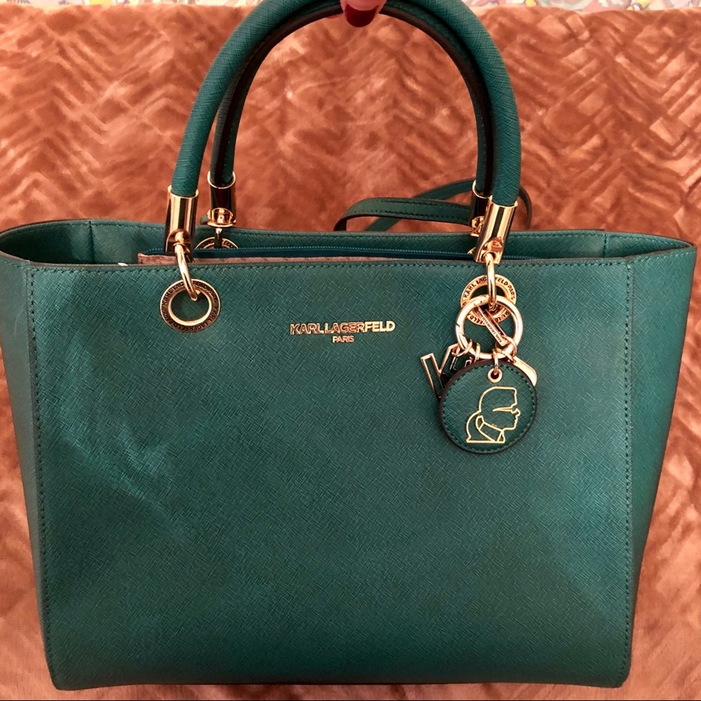 NEW. KARL LAGERFELD PARIS GREEN SUMMER BAG